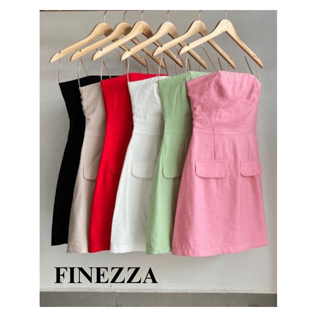 Vestido Curto Tomara que Caia de Alfaiataria com Bolsos Marrant - FIN149 - Imagem 2