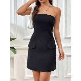 Vestido Curto Tomara que Caia de Alfaiataria com Bolsos Marrant - FIN149 - Imagem 3