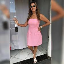 Vestido Curto Tomara que Caia de Alfaiataria com Bolsos Marrant - FIN149 - Imagem 4