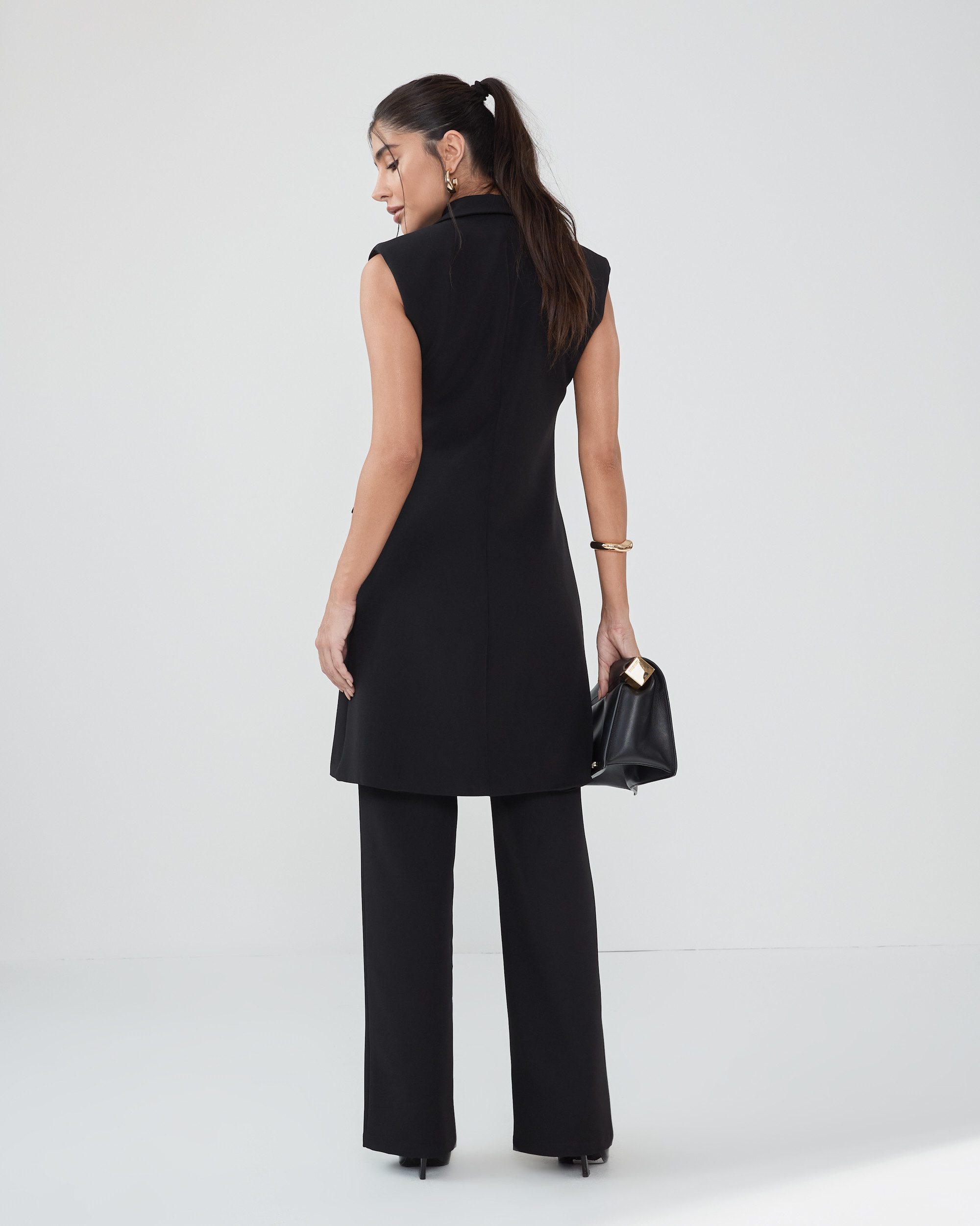 Colete de Alfaiataria Alongado com Decote V Lisandra - FIN221 - Imagem 7