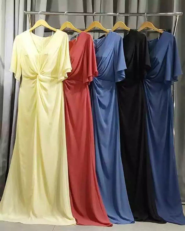 Vestido de Festa Longo de Chiffon com Mangas Detalhadas - FIN215 - Imagem 3