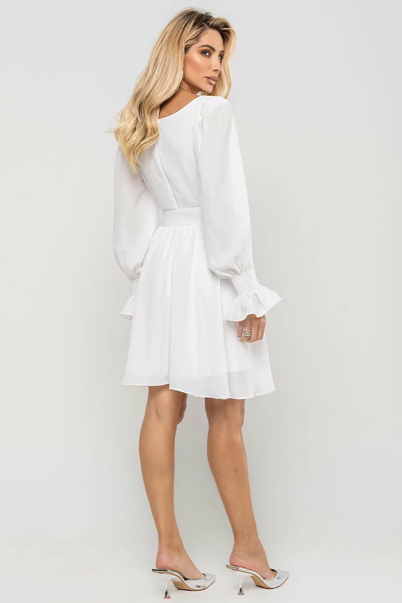 Vestido Curto de Crepe com Manga Longa Hortensia - FIN212 - Imagem 2