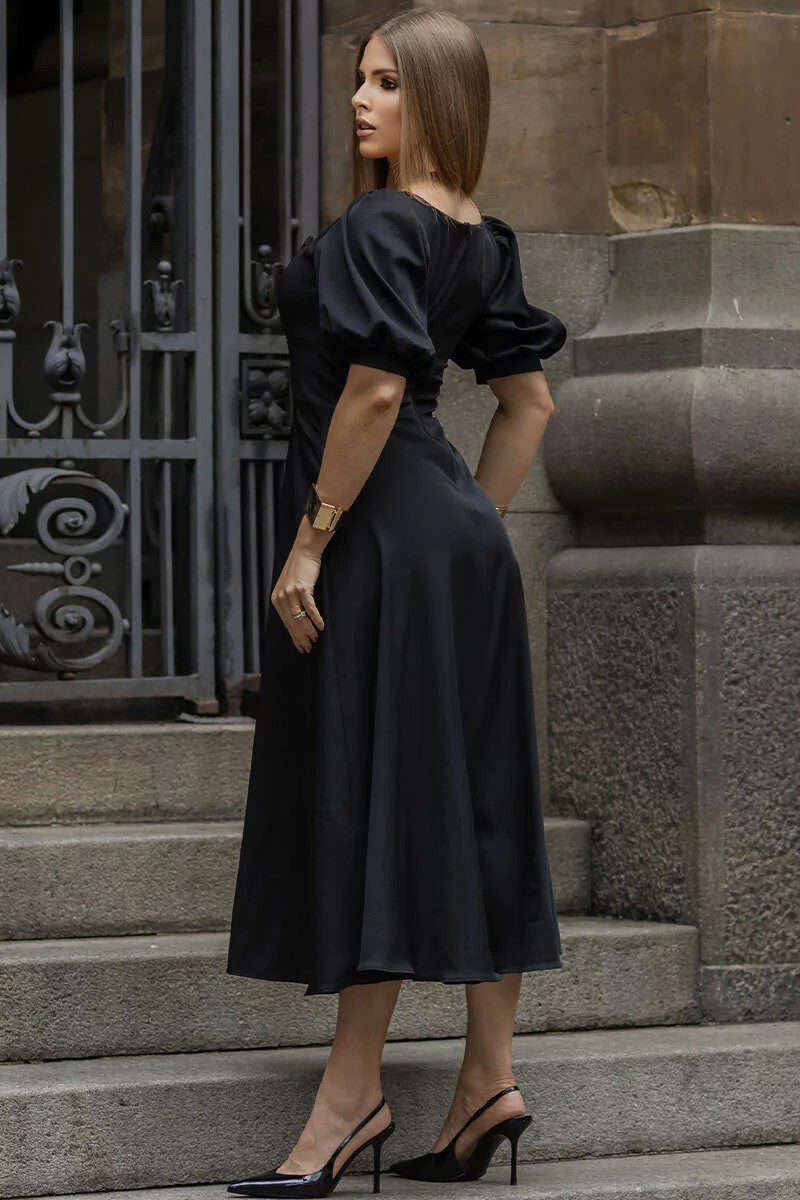 Vestido Midi de Festa com Manga Bufante Daniela - FIN211 - Imagem 2