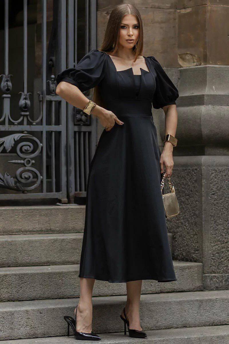 Vestido Midi de Festa com Manga Bufante Daniela - FIN211 - Imagem 4