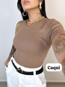 T-Shirt Básica de Algodão Feminina - FIN209 - Imagem 3