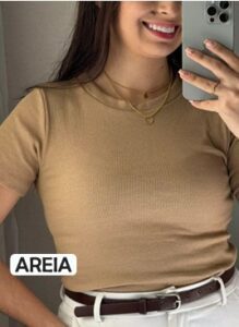 T-Shirt Básica de Algodão Feminina - FIN209 - Imagem 4