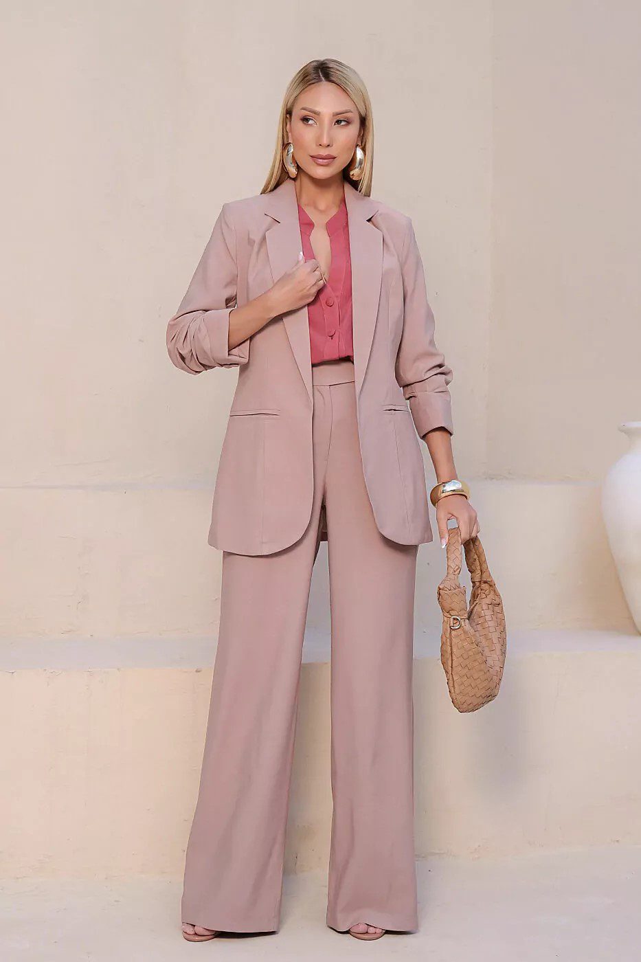 Calça de Alfaiataria Feminina Cintura Alta Reta Miriam - FIN179 - Imagem 2