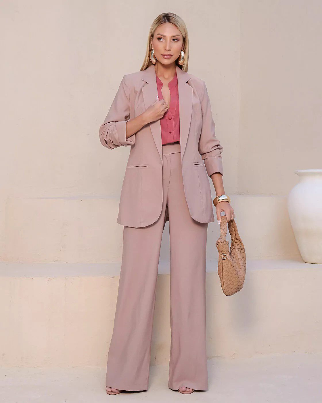 Calça de Alfaiataria Feminina Cintura Alta Reta Miriam - FIN179 - Imagem 3