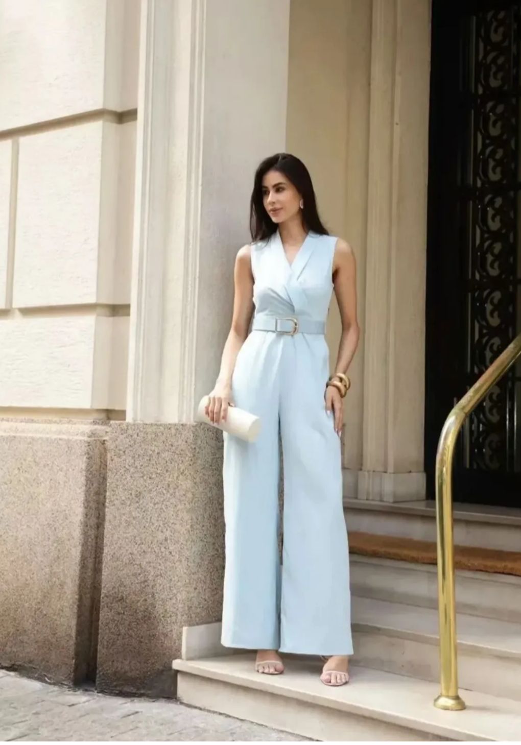 Macacão de Alfaiataria com Decote Transpassado Atena - FIN174 - Imagem 3