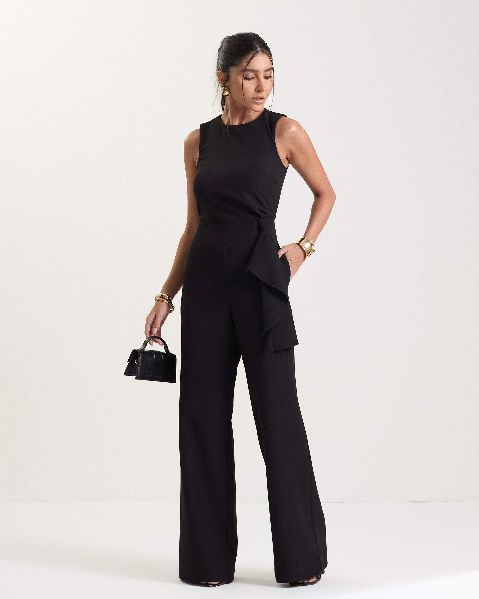 Macacão de Noiva Pantalona Branco Thais - FIN164 - Imagem 10