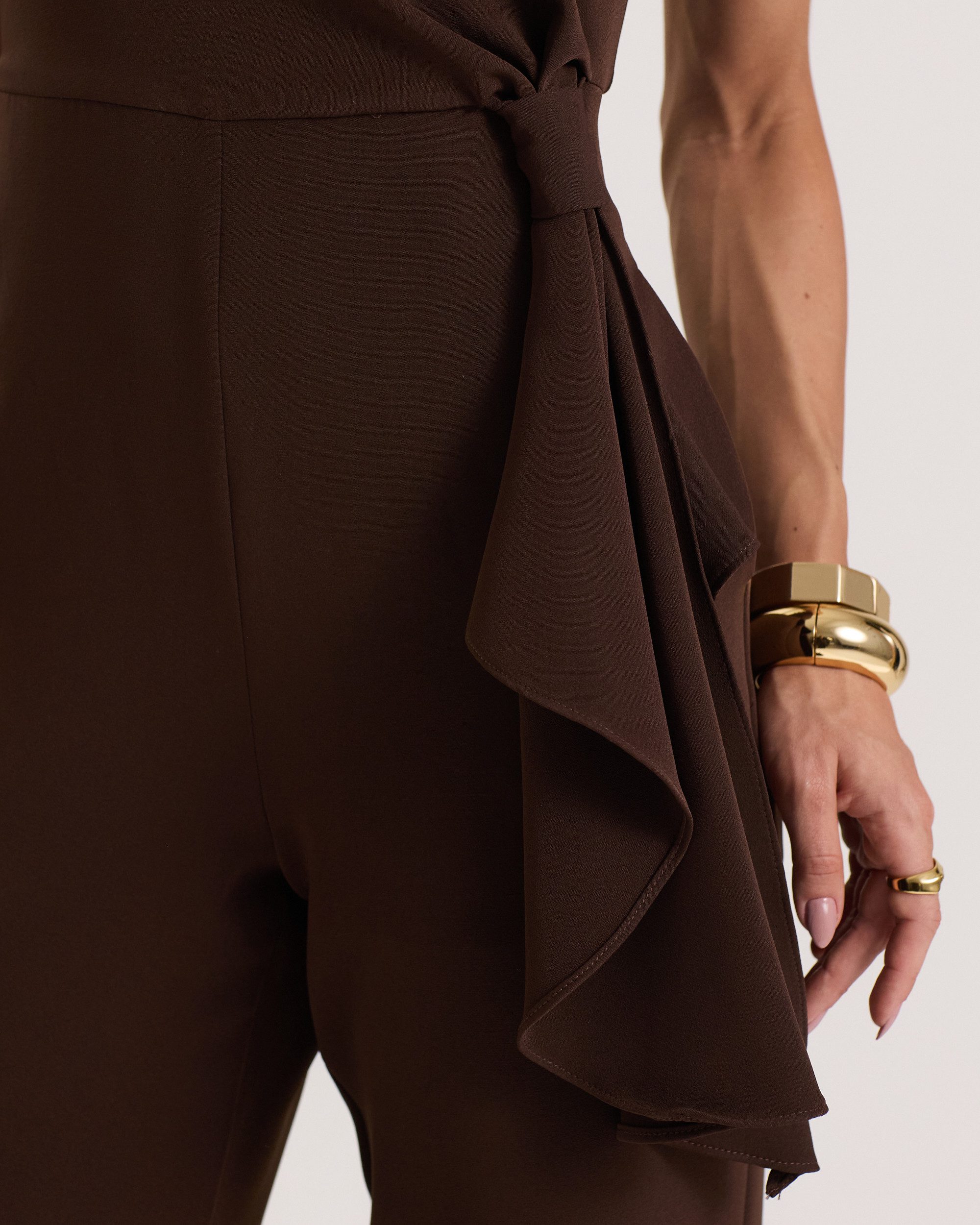 Macacão de Noiva Pantalona Branco Thais - FIN164 - Imagem 7