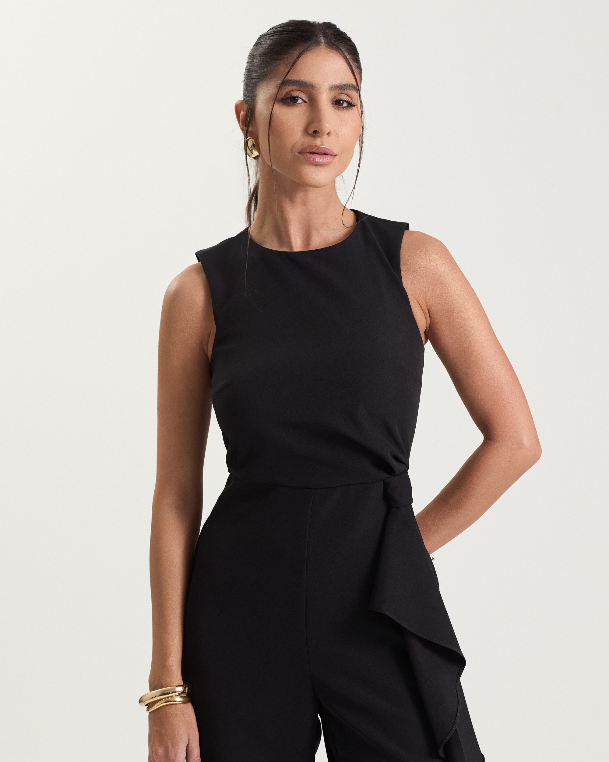 Macacão de Noiva Pantalona Branco Thais - FIN164 - Imagem 11