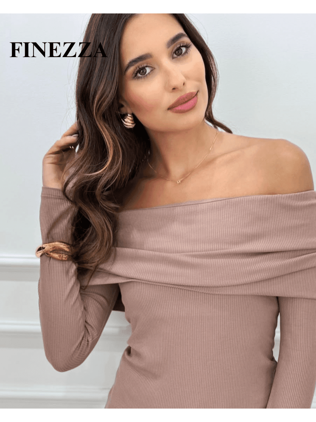 Blusa Ombro a Ombro de Malha Canelada Premium -FIN158 - Imagem 4