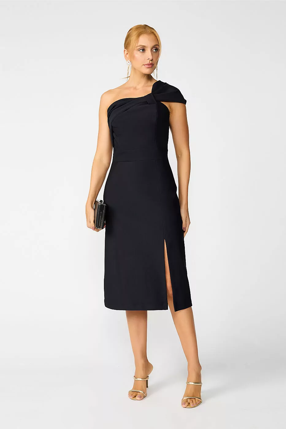 Vestido Midi de Um Ombro Só com Laço Estruturado Mila - FIN225 - Imagem 6