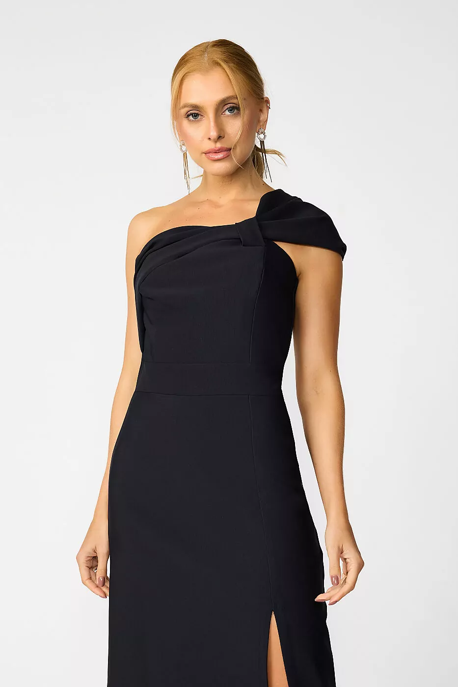 Vestido Midi de Um Ombro Só com Laço Estruturado Mila - FIN225 - Imagem 8