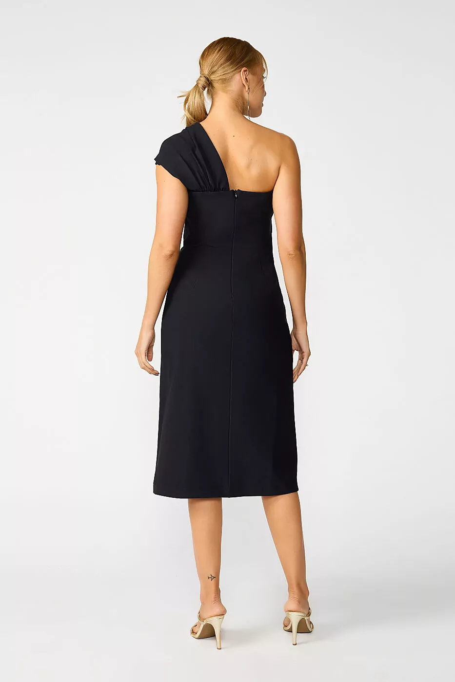 Vestido Midi de Um Ombro Só com Laço Estruturado Mila - FIN225 - Imagem 9