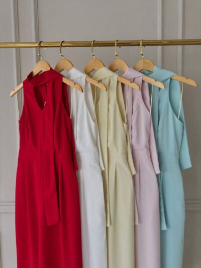 Macacão Longo Echarpe em Alfaiataria