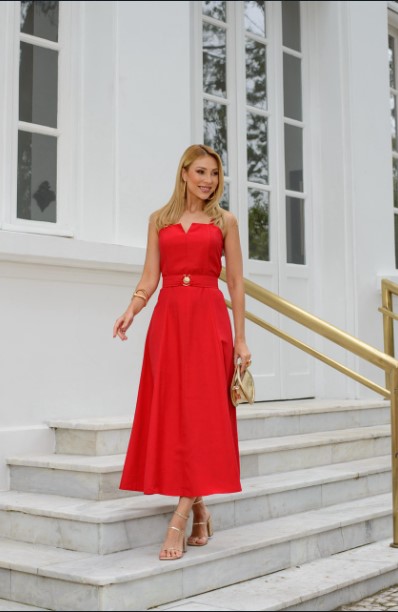 Vestido Ianca Midi com Cinto