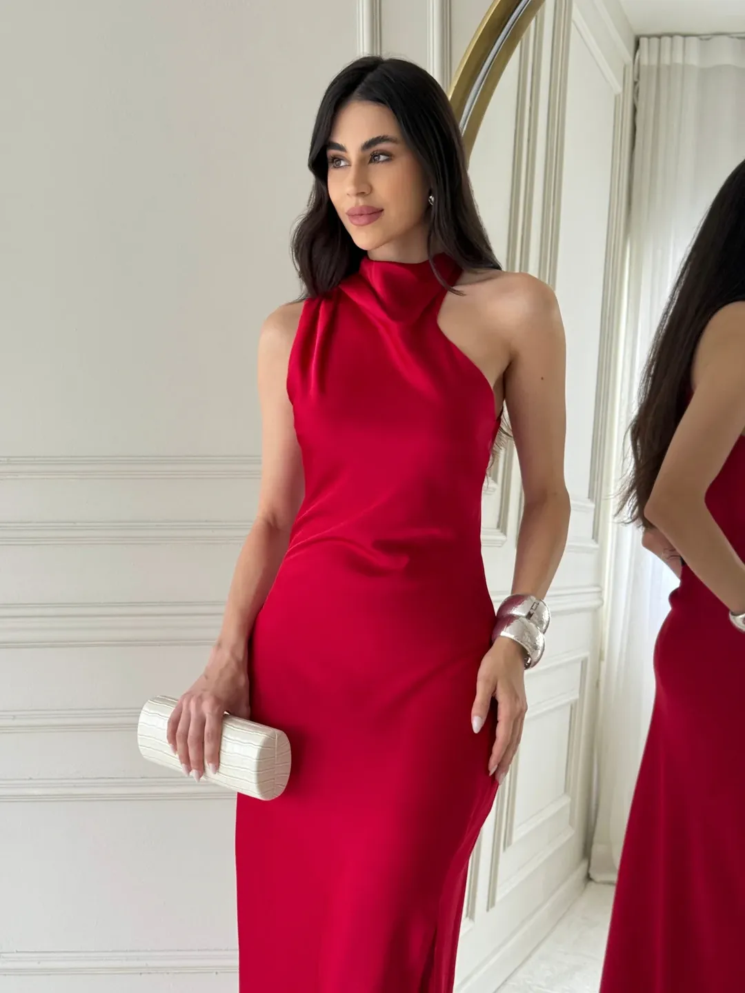 Vestido Longo Acetinado Maya