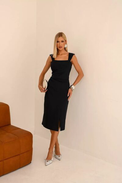 Vestido Midi Estruturado em Montaria Olivia